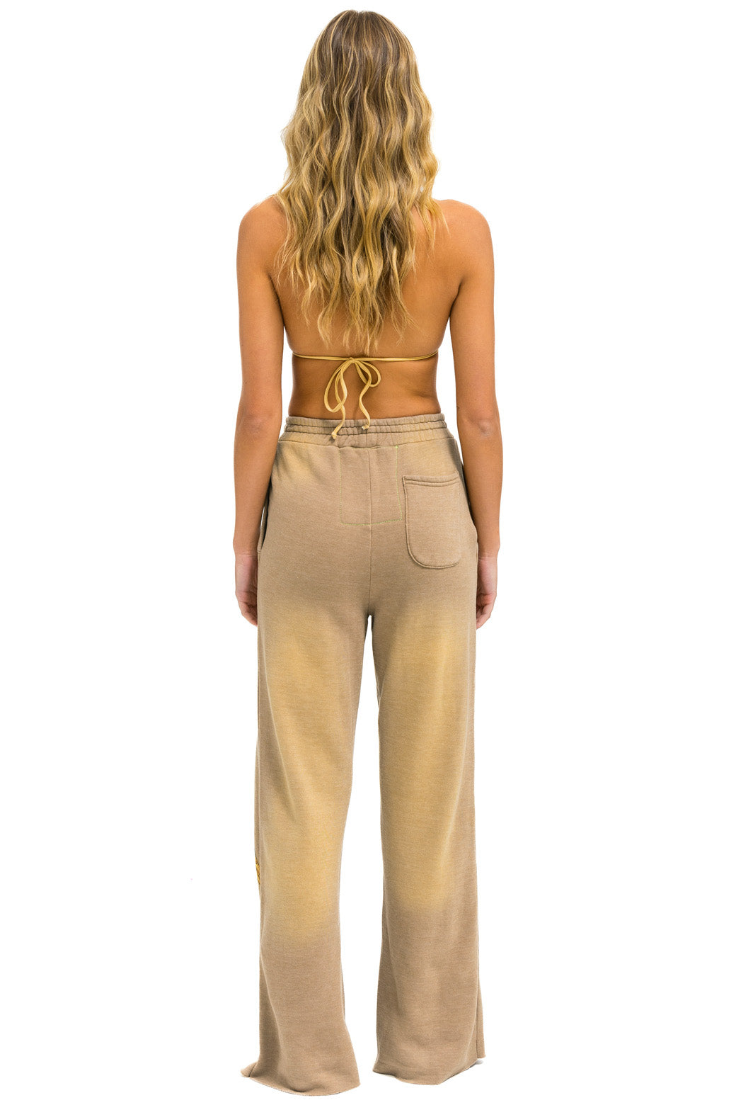 PARROT WIDE LEG POCKET SWEATPANTS - FADED TAN