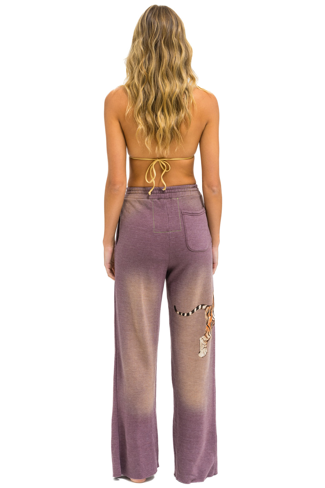 TIGER WIDE LEG POCKET SWEATPANTS - FADED MOCHA