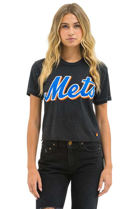 NY METS AVIATOR NATION BOYFRIEND TEE - BLACK