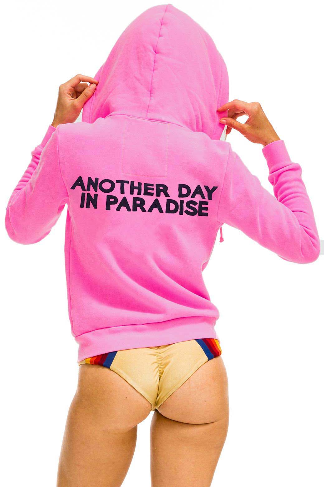 ANOTHER DAY IN PARADISE HOODIE - NEON PINK