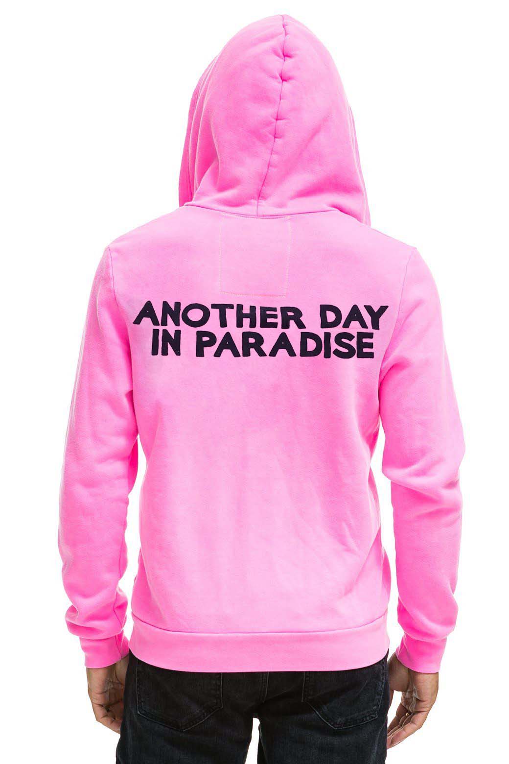 ANOTHER DAY IN PARADISE HOODIE - NEON PINK