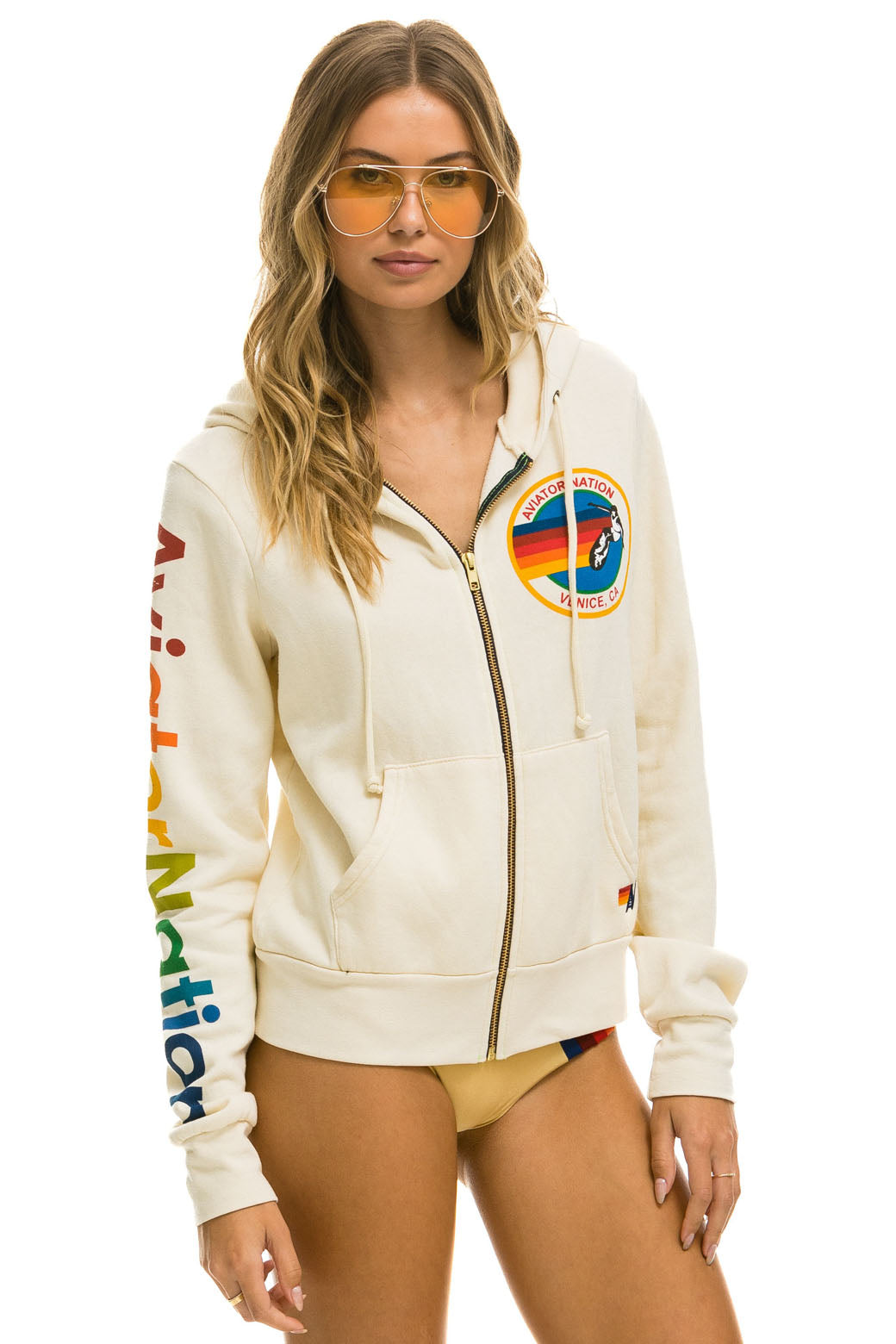 AVIATOR NATION HOODIE - VINTAGE WHITE