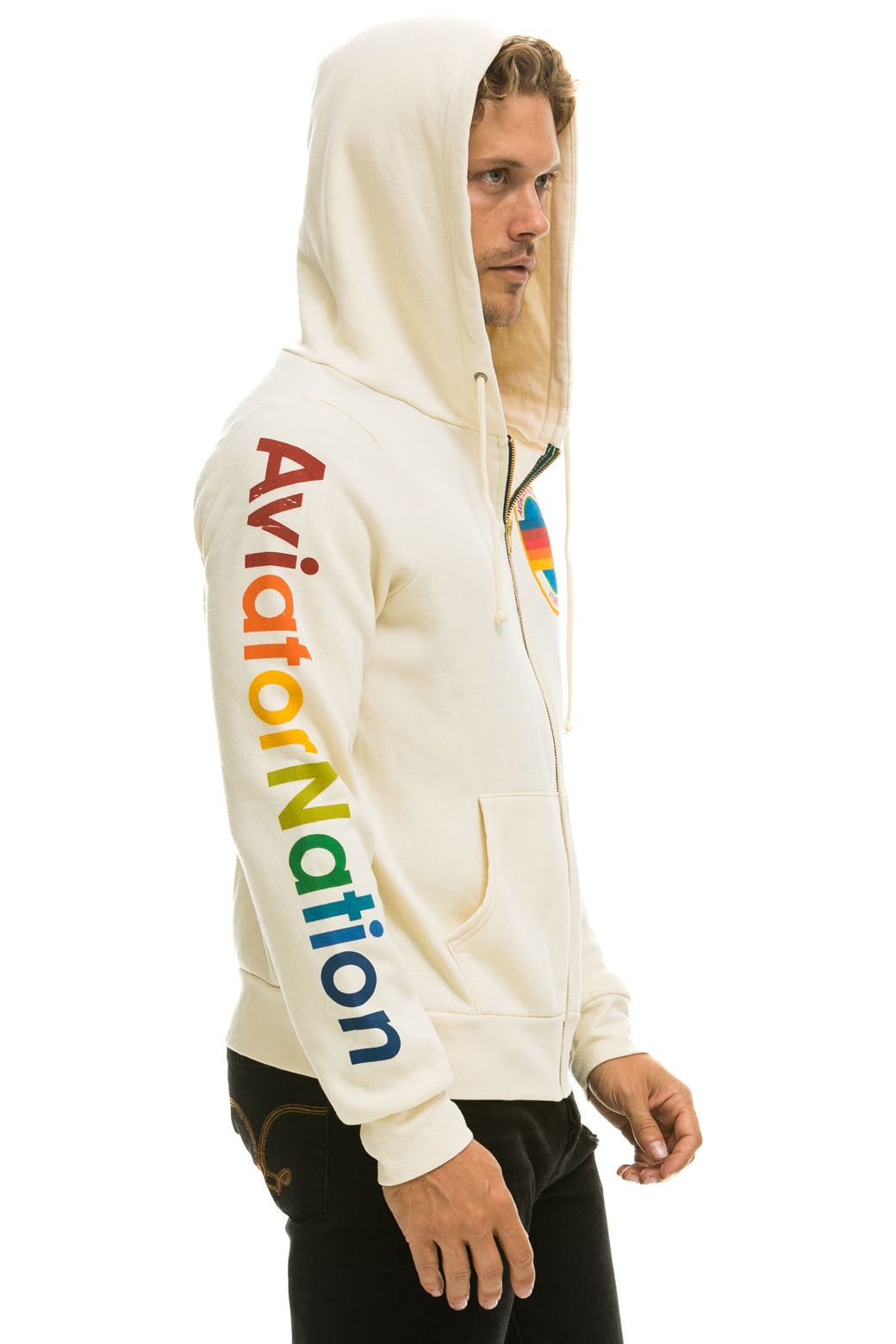 AVIATOR NATION HOODIE - VINTAGE WHITE