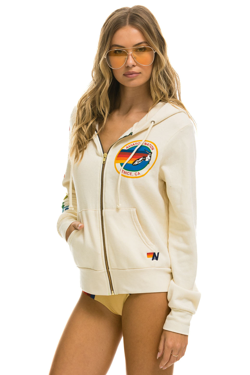 AVIATOR NATION HOODIE - VINTAGE WHITE