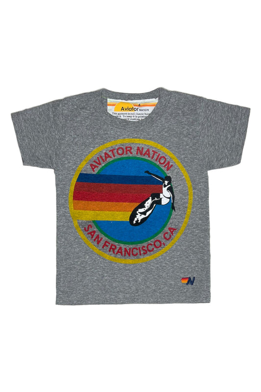 KID'S AVIATOR NATION SAN FRANCISCO TEE - HEATHER GREY