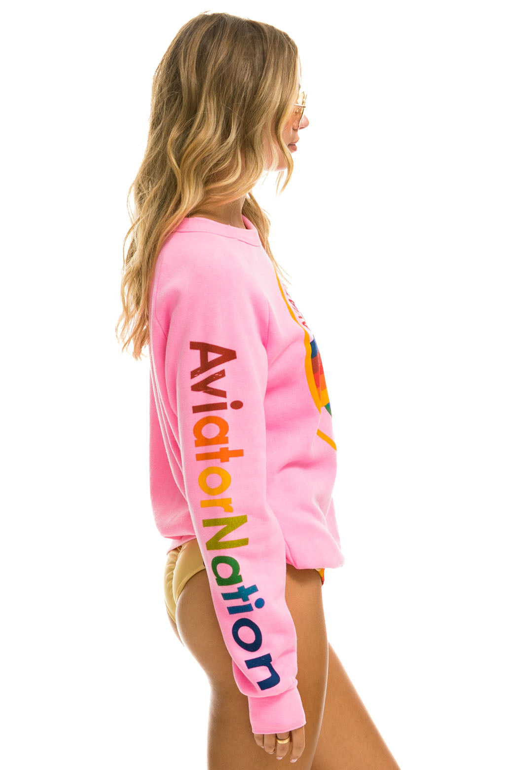 AVIATOR NATION SWEATSHIRT - NEON PINK