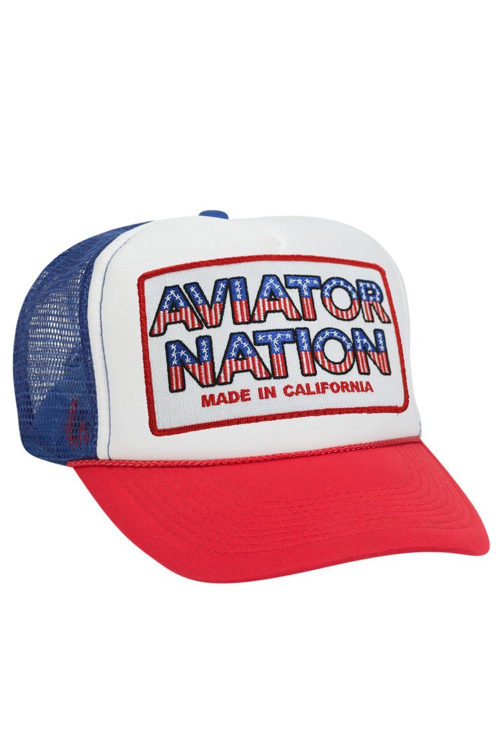 AVIATOR NATION USA PATRIOTIC VINTAGE TRUCKER HAT