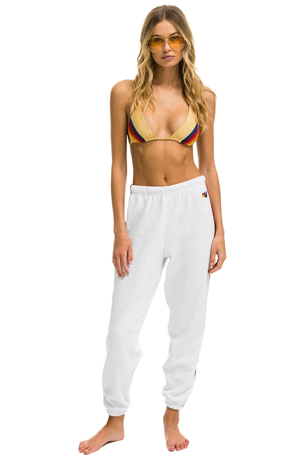 BOLT STRIPE SWEATPANTS - WHITE