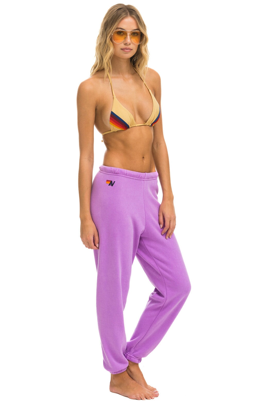 BOLT SWEATPANTS - NEON PURPLE // NEON PINK
