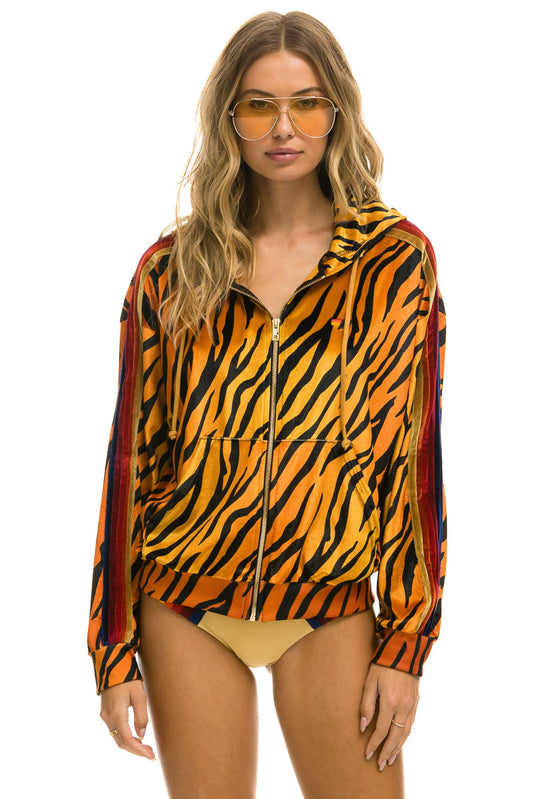 CLASSIC VELVET RELAXED ZIP HOODIE - TIGER