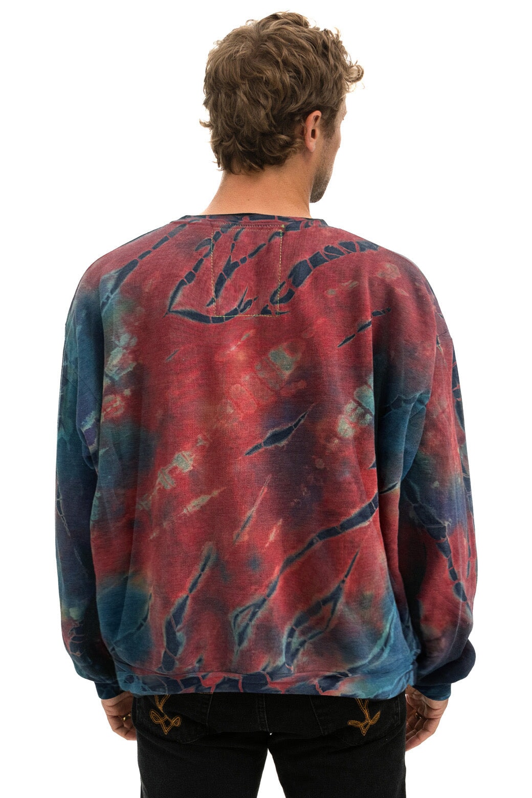 HAND DYED RELAXED CREW SWEATSHIRT - TIE DYE MULTI
