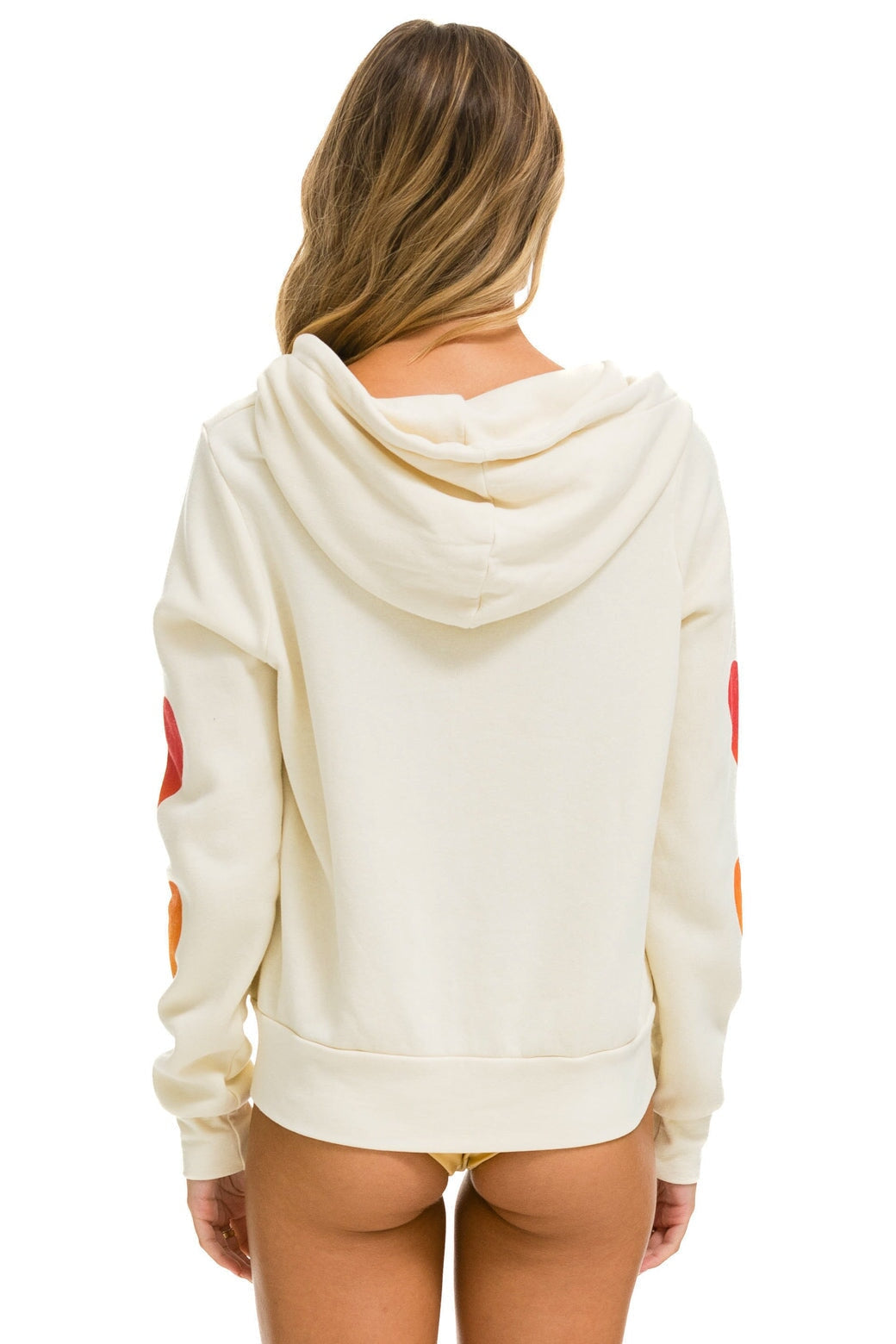 HEART FADE 4 ZIP HOODIE - VINTAGE WHITE