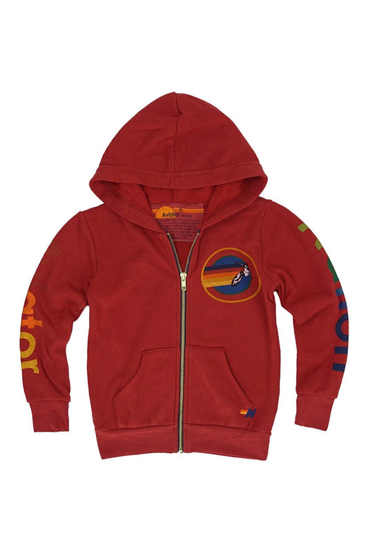 KID'S AVIATOR NATION ZIP HOODIE - RED