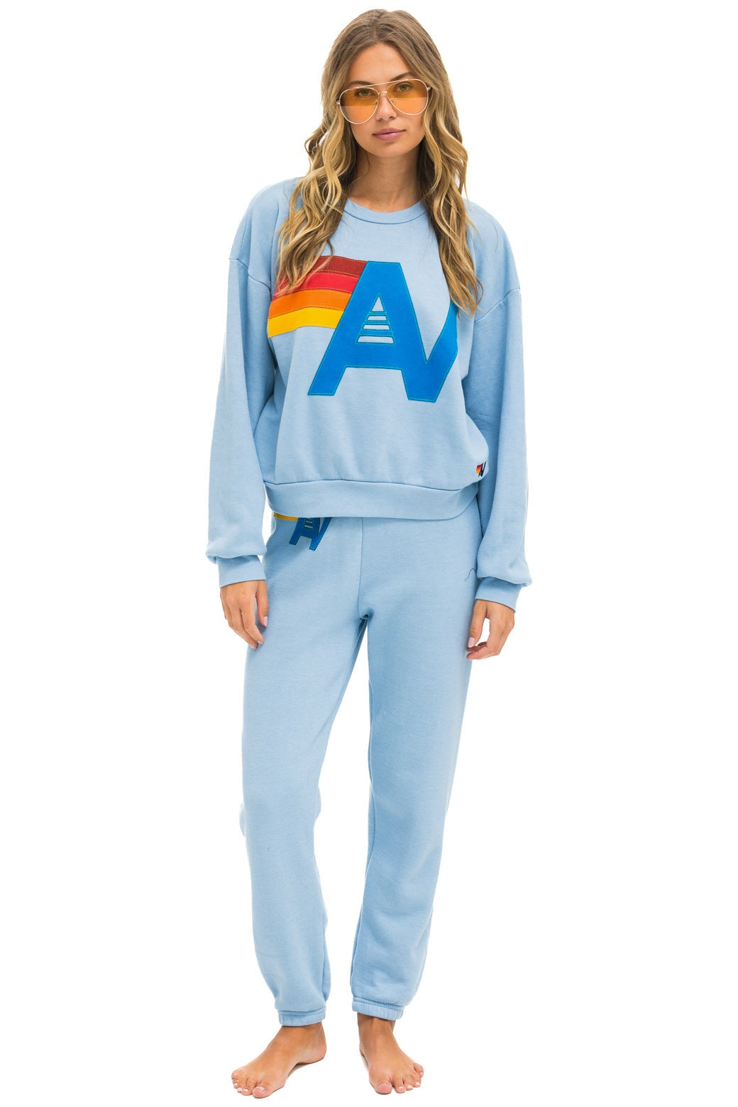 LOGO STITCH RELAXED CREW SWEATSHIRT - ICE