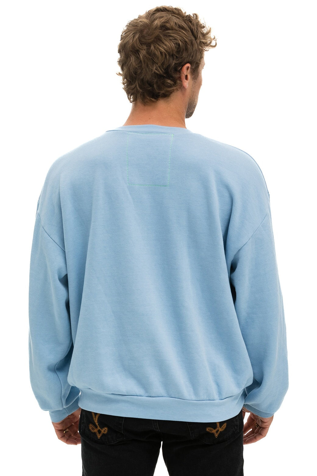 LOGO STITCH RELAXED CREW SWEATSHIRT - ICE
