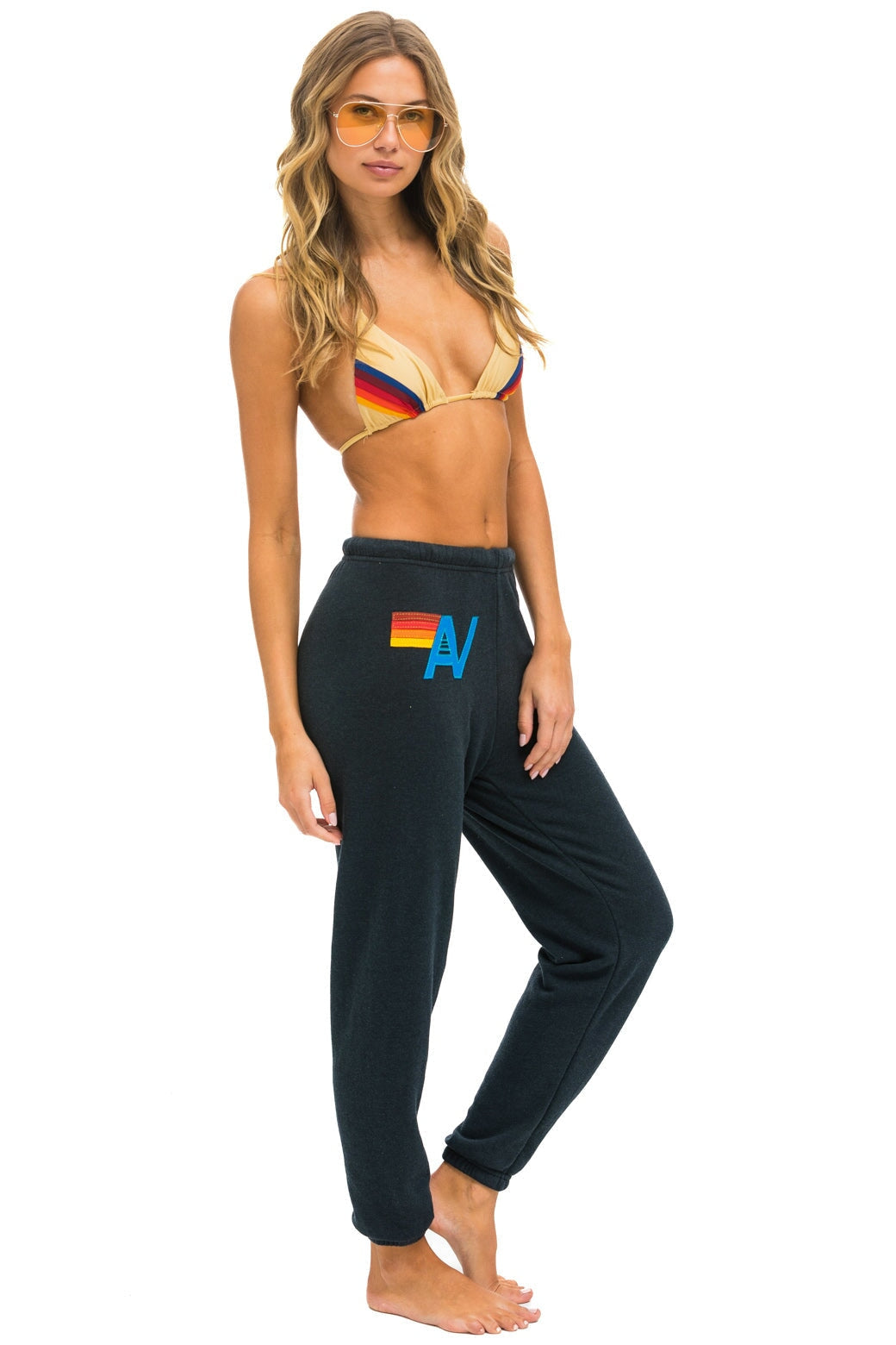 LOGO STITCH SWEATPANTS - CHARCOAL