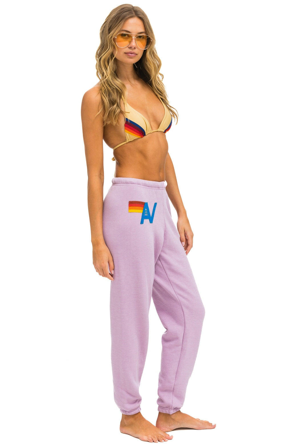 LOGO STITCH SWEATPANTS - MAUVE