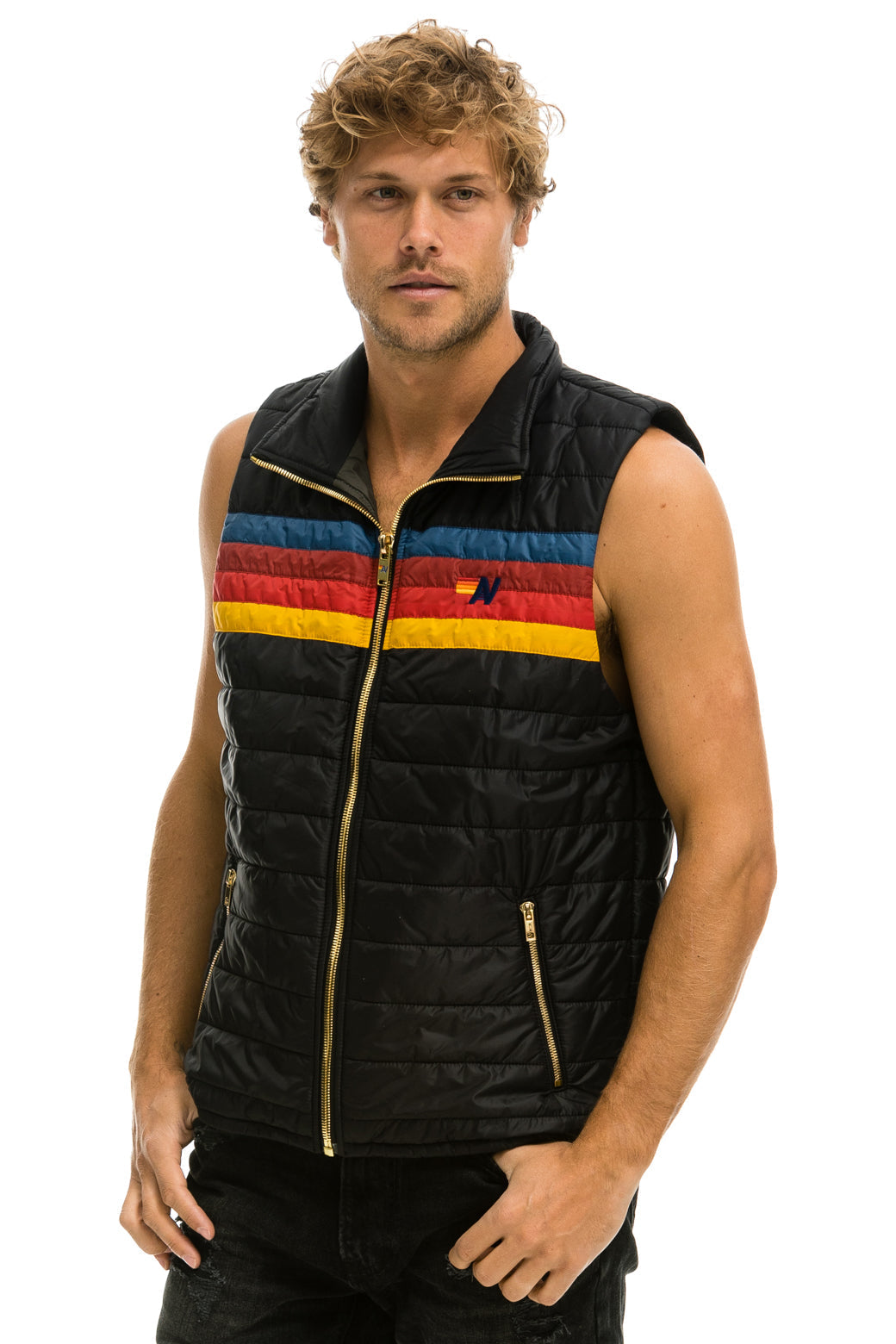 MEN'S 4 STRIPE VEST - BLACK