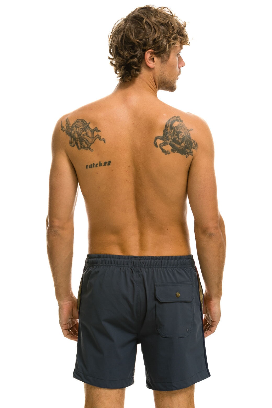 MEN'S 5 STRIPE FLEX SHORTS - TITANIUM