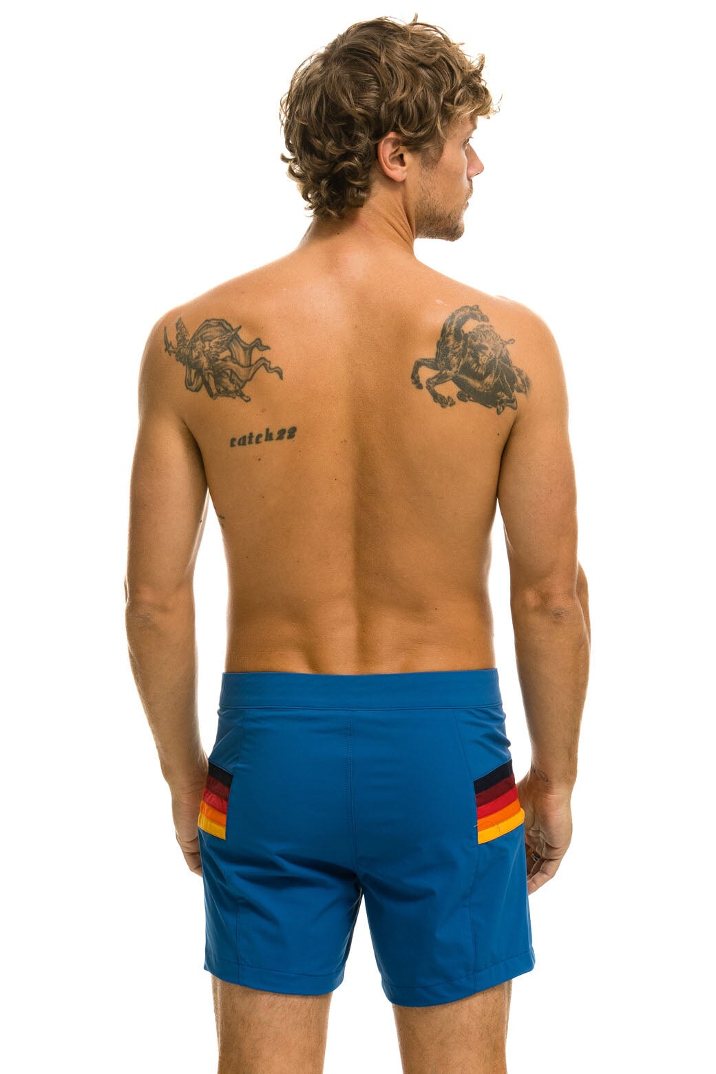 MEN'S HORIZONTAL 5 STRIPE FLEX SHORTS - SEA