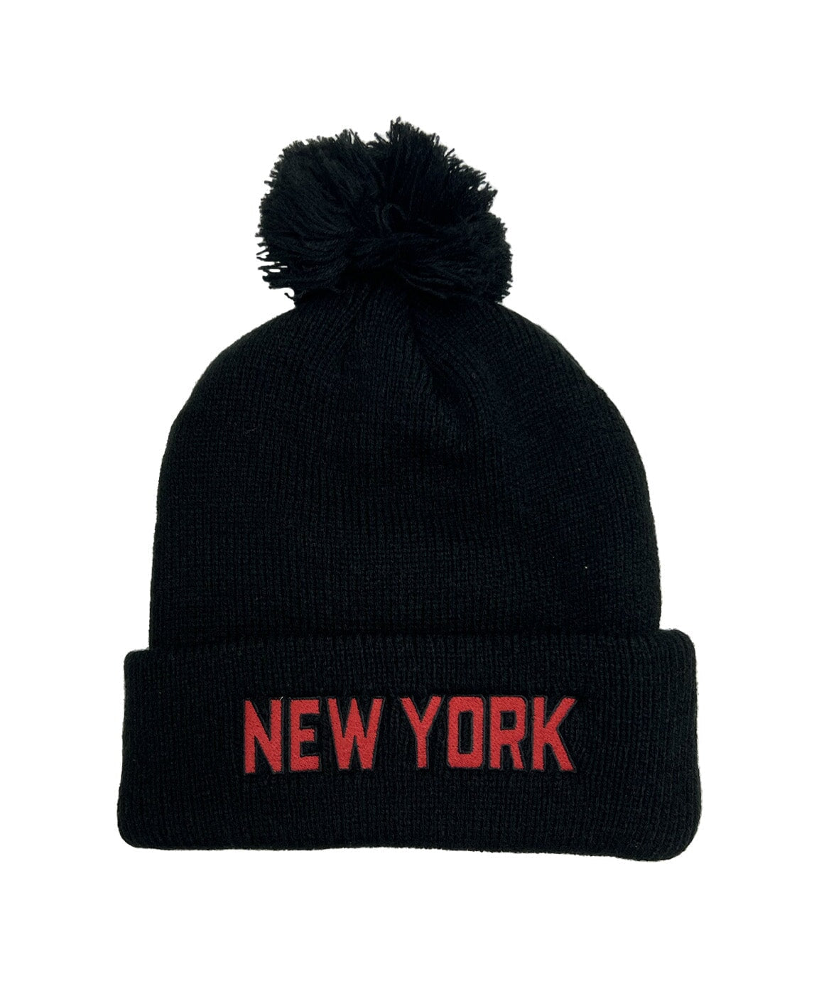 NEW YORK POM POM BEANIE - BLACK