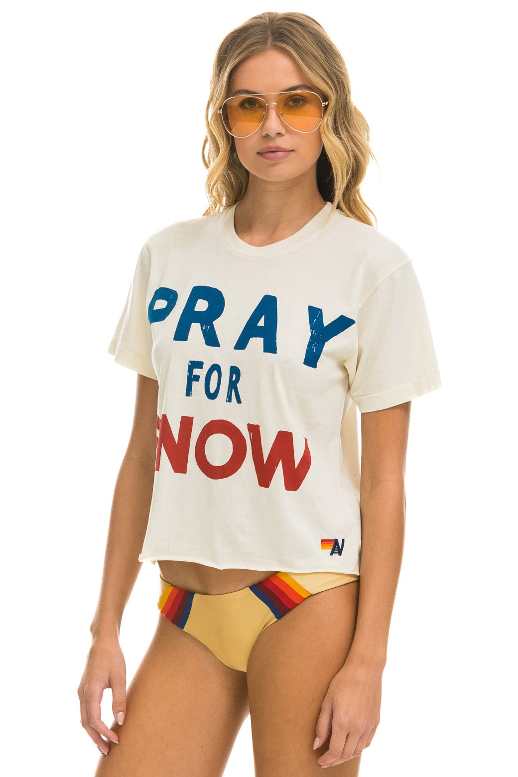 PRAY FOR SNOW BOYFRIEND TEE - VINTAGE WHITE