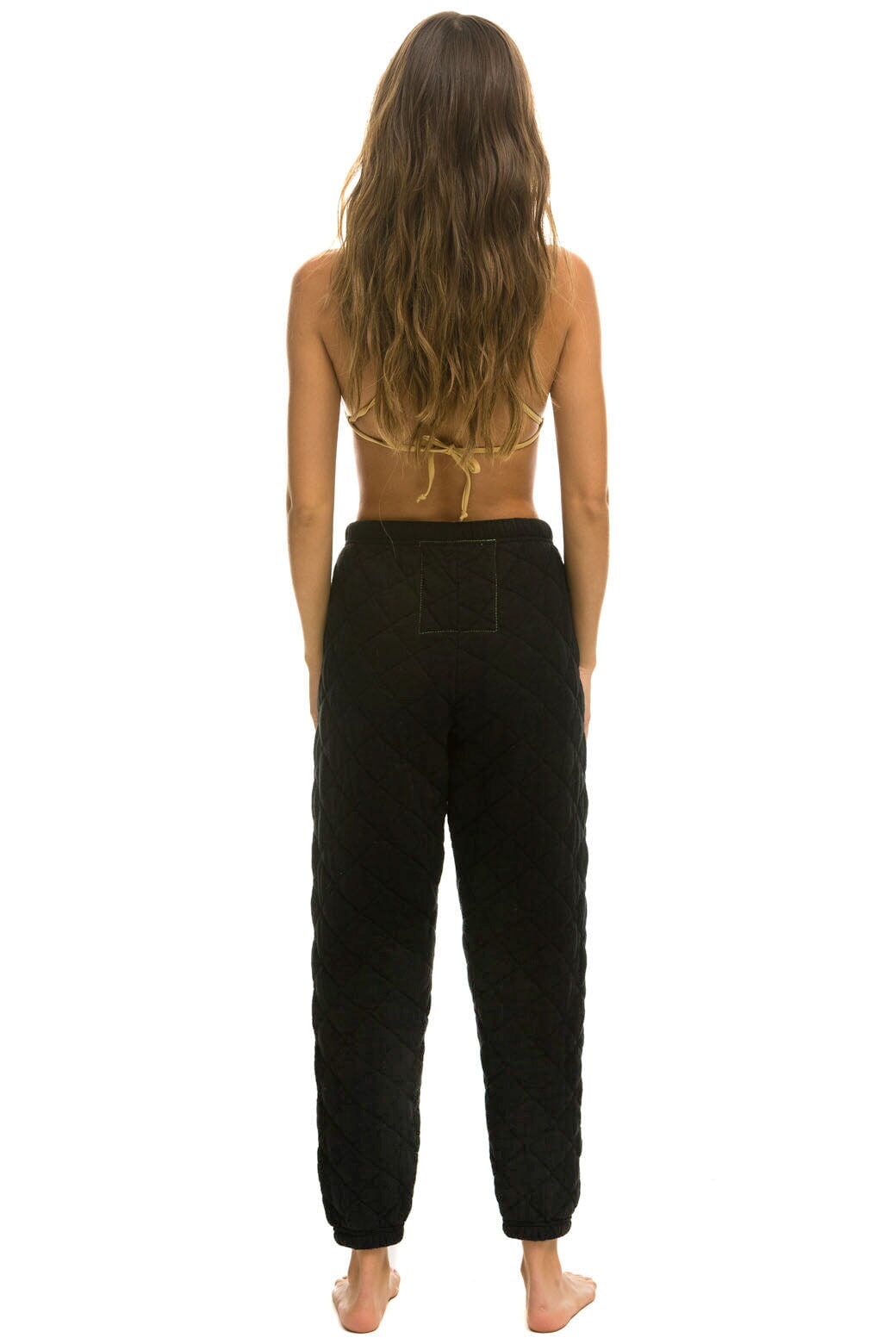 QUILTED SWEATPANTS - BLACK