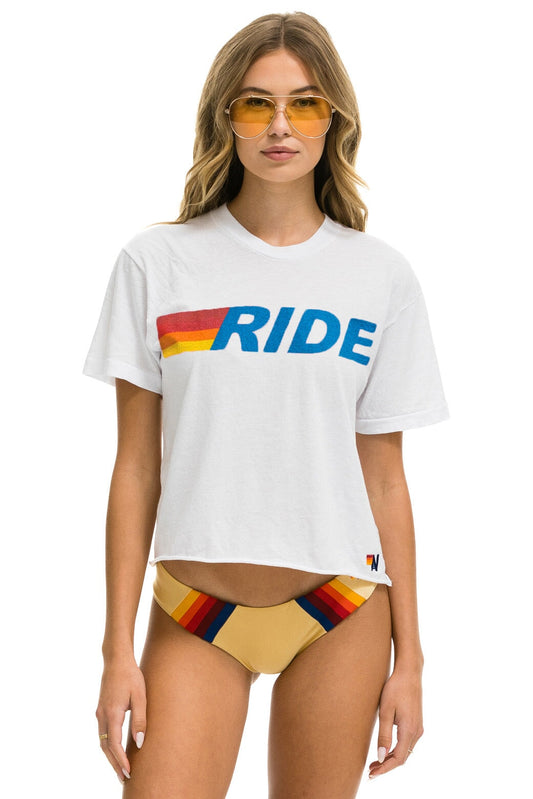 RIDE LOGO BOYFRIEND TEE - WHITE