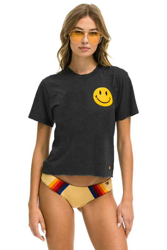 SMILEY 2 BOYFRIEND TEE - CHARCOAL