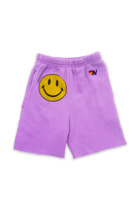 SMILEY KIDS SWEATSHORTS - NEON PURPLE