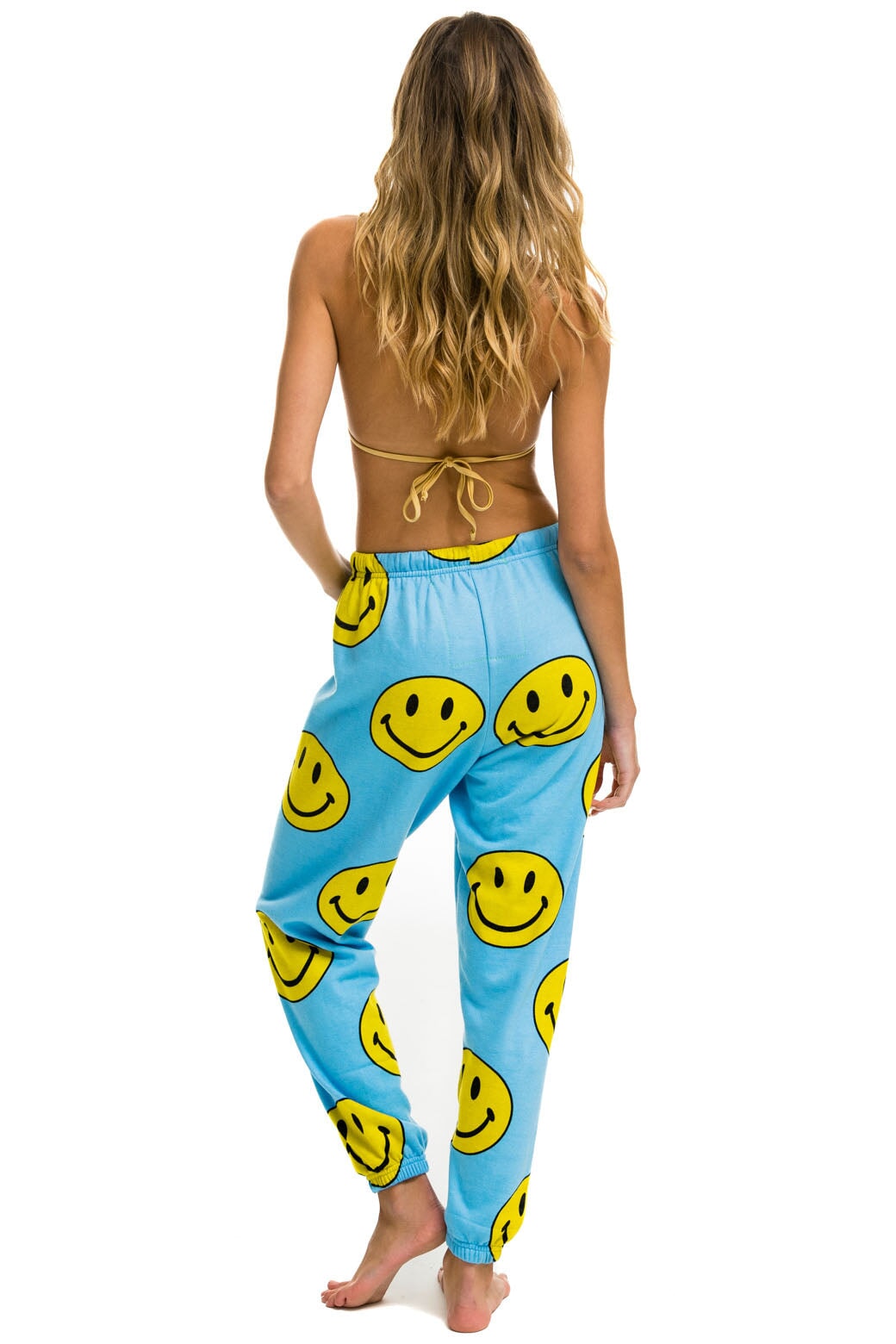 SMILEY REPEAT SWEATPANTS - SKY