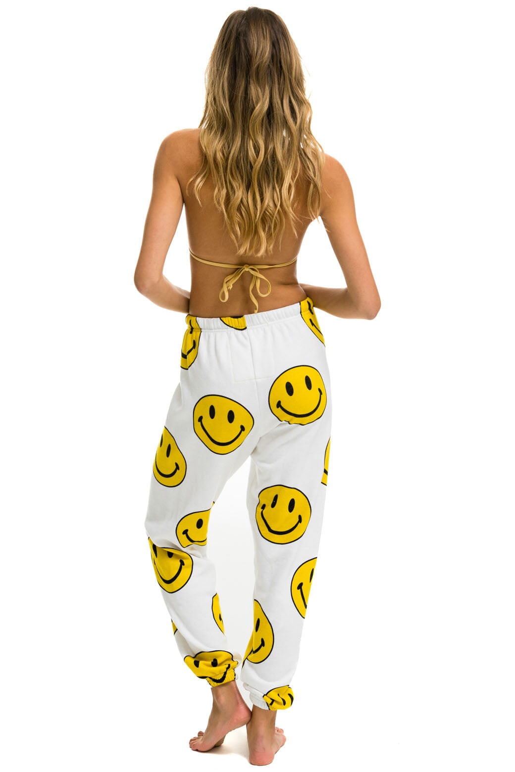 SMILEY REPEAT SWEATPANTS - WHITE