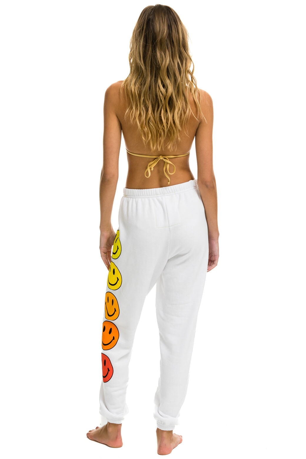 SMILEY SUNSET SWEATPANTS - WHITE