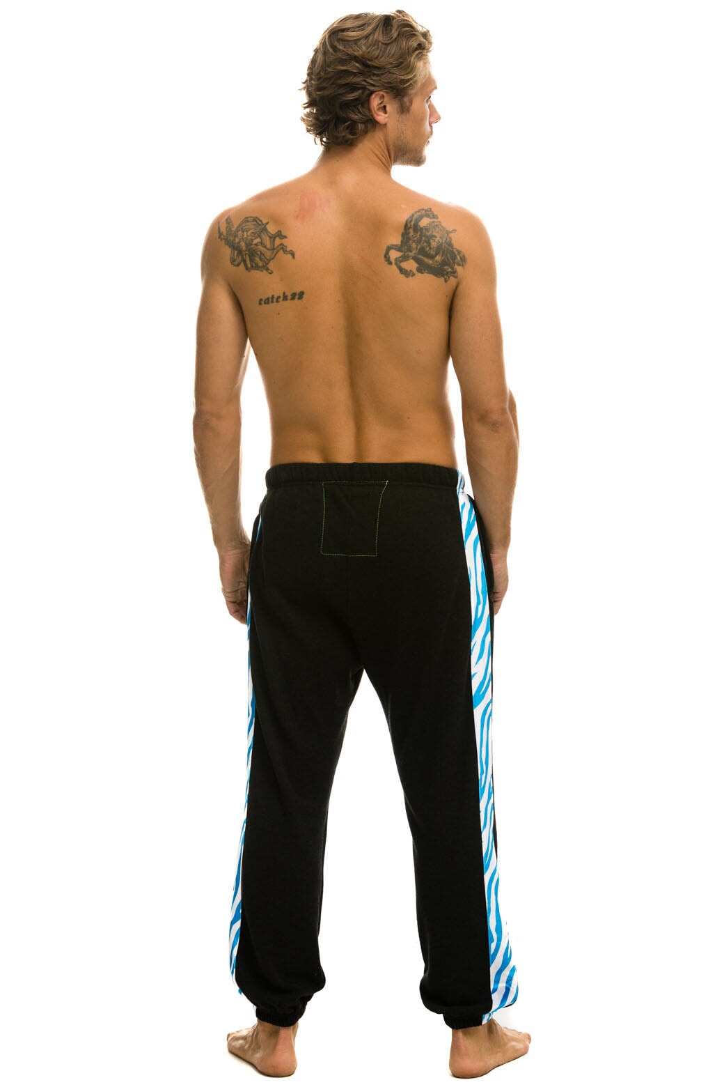 TIGER STRIPE SWEATPANTS - BLACK // BLUE TIGER