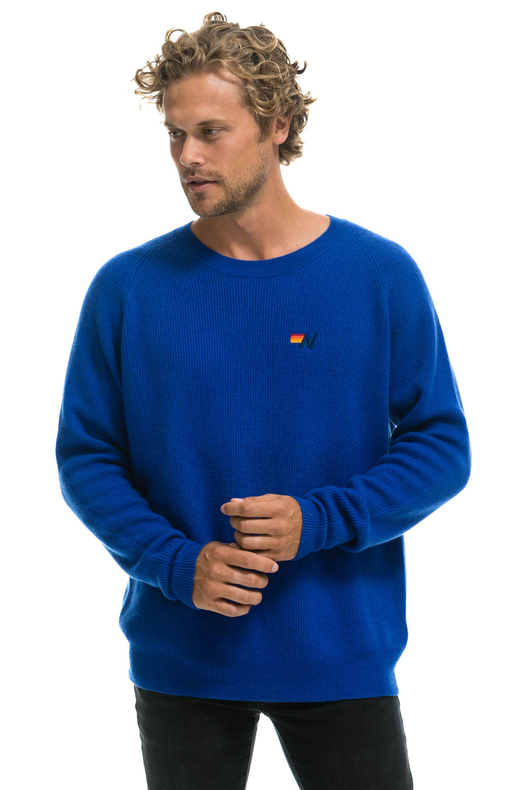 VINTAGE CABIN 2 UNISEX CASHMERE SWEATER - LAPIS