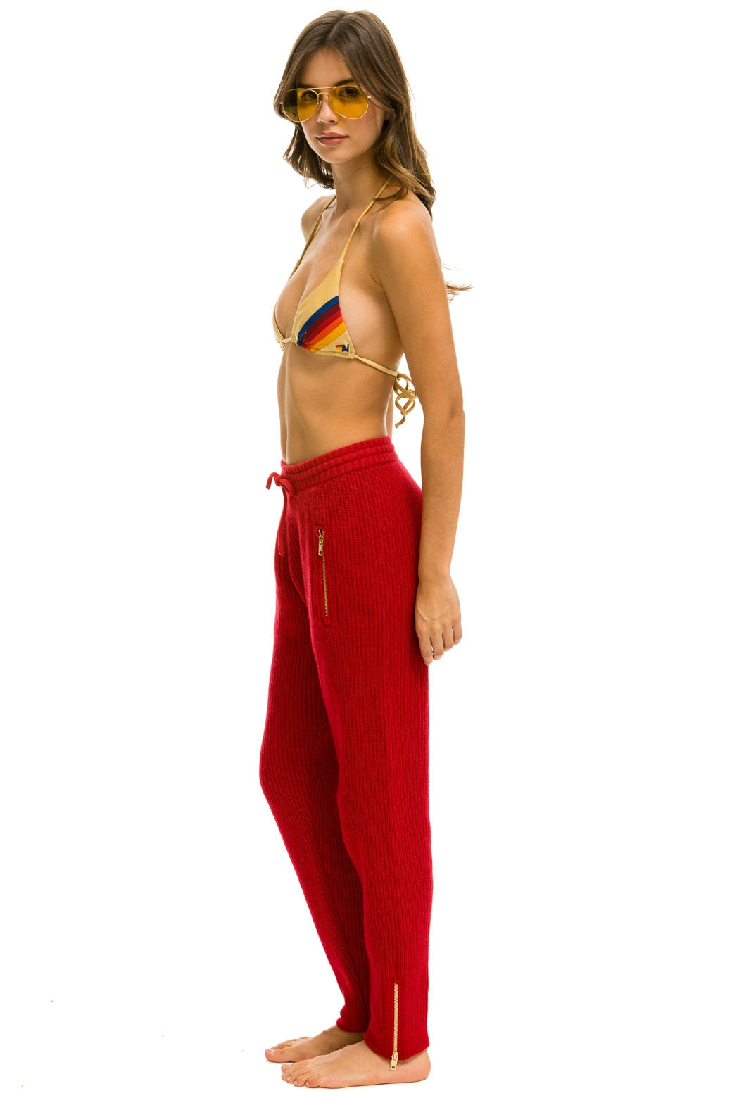 VINTAGE CABIN CASHMERE SWEATER PANT	- CHERRY