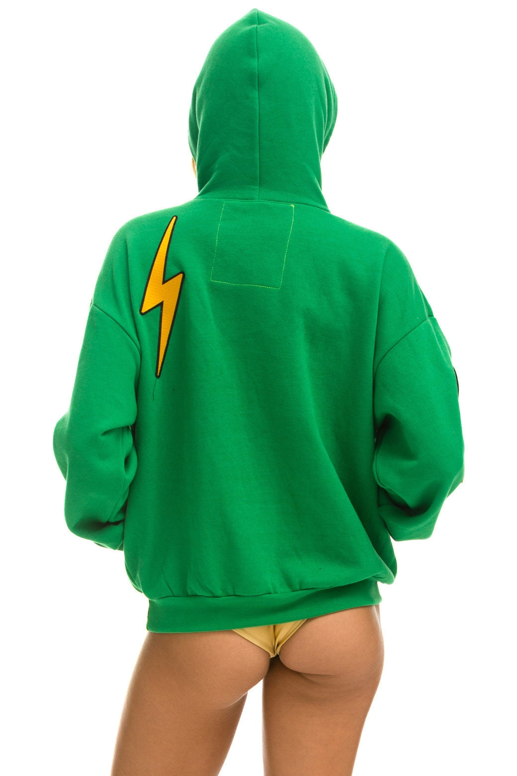 VINTAGE PATCH RELAXED PULLOVER HOODIE- KELLY GREEN