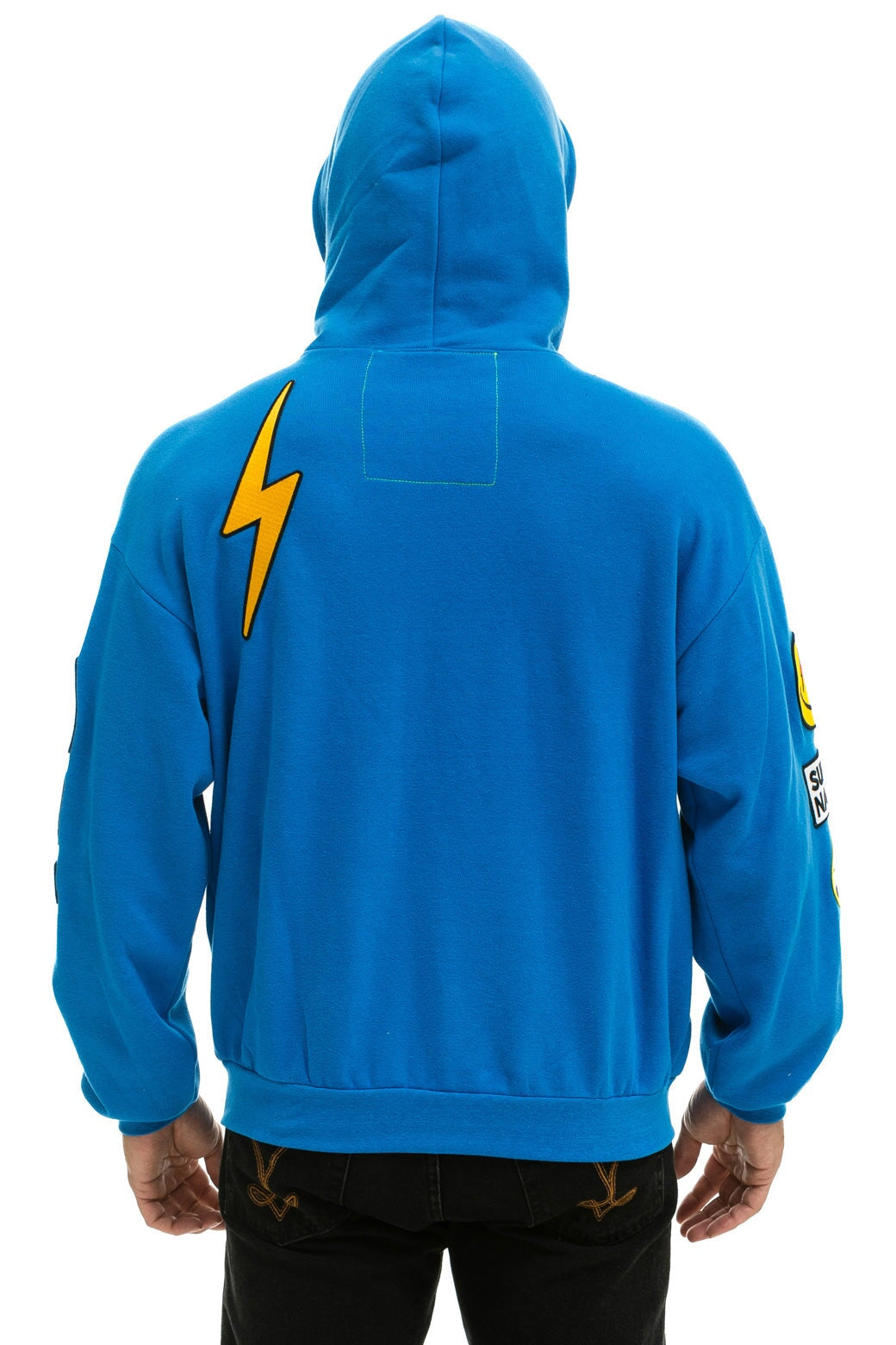 VINTAGE PATCH ZIP HOODIE RELAXED - OCEAN