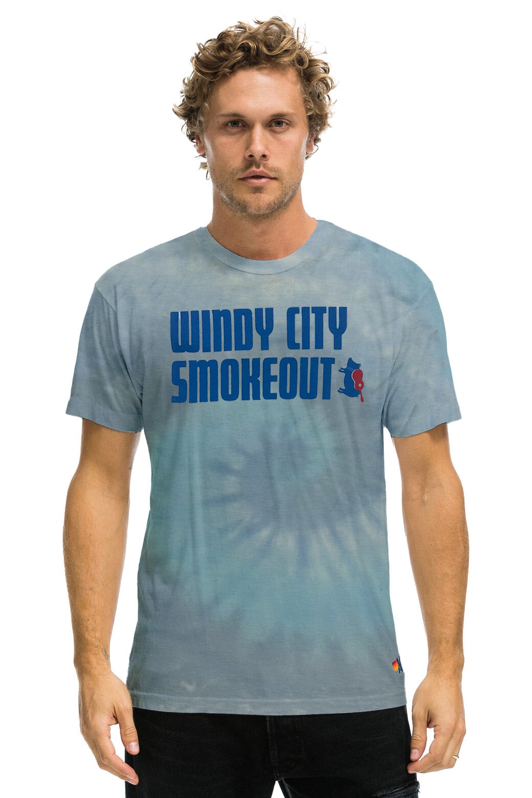 WINDY CITY SMOKEOUT 2023 TEE - TIE DYE HEATHER BLUE