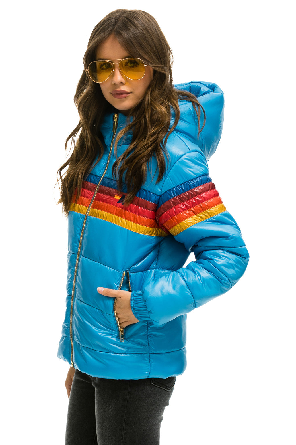 5 STRIPE TREKKER JACKET - GLOSSY OCEAN