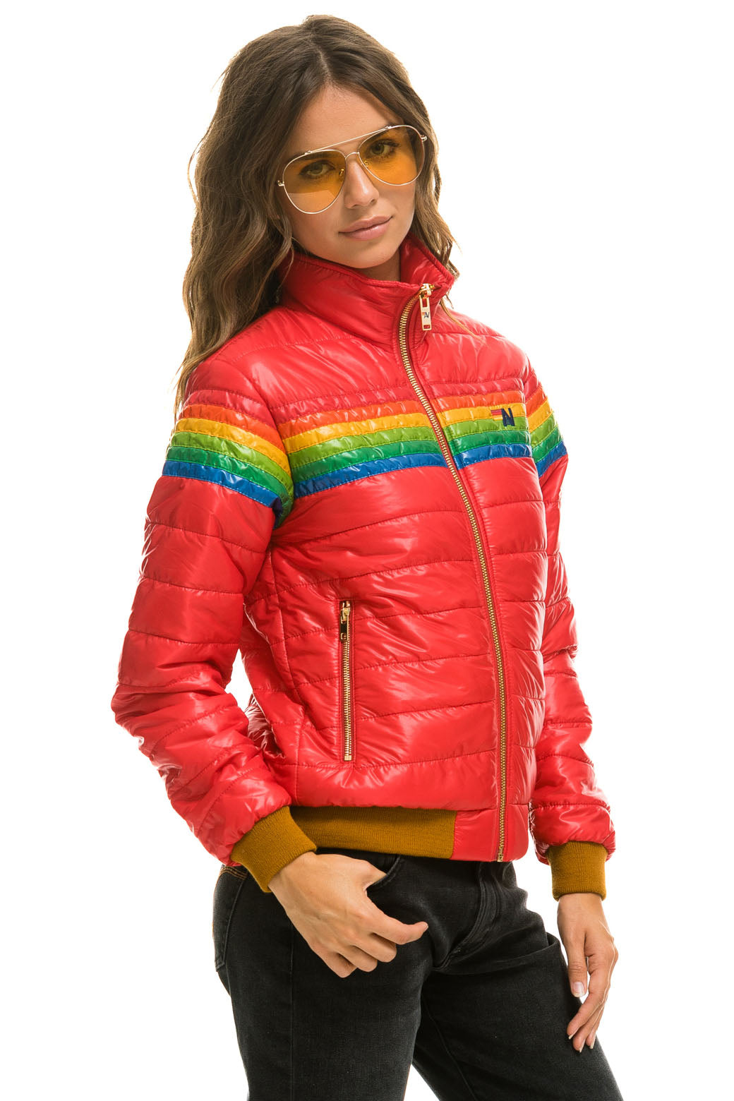 6 STRIPE JACKET -  GLOSSY CHERRY