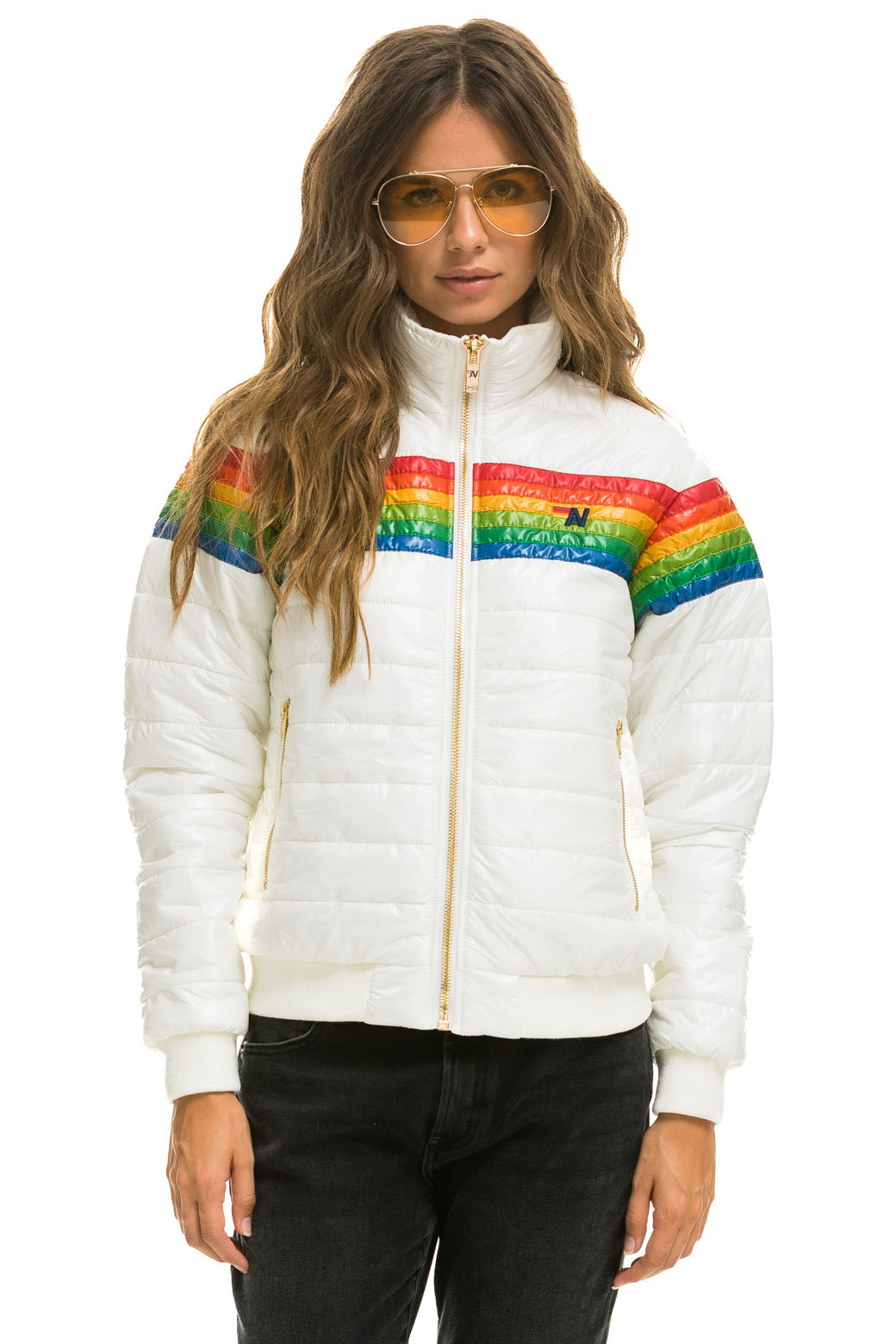 6 STRIPE JACKET -  GLOSSY WHITE