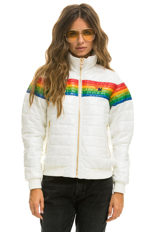 6 STRIPE JACKET -  GLOSSY WHITE