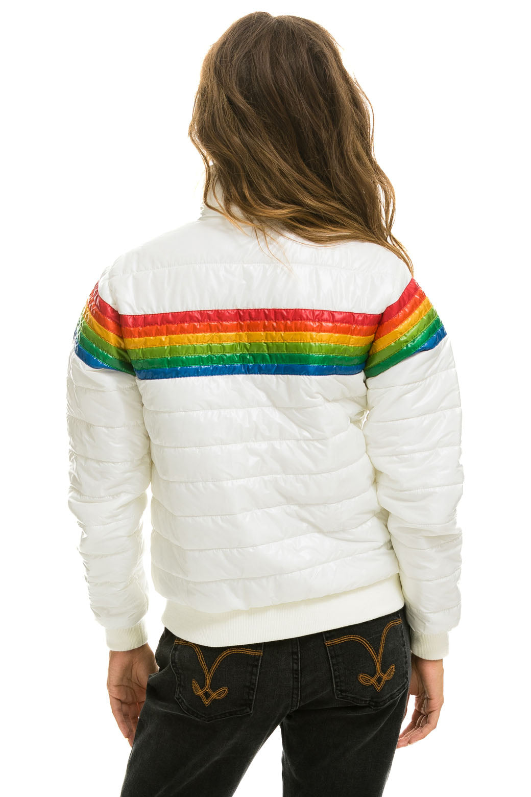 6 STRIPE JACKET -  GLOSSY WHITE