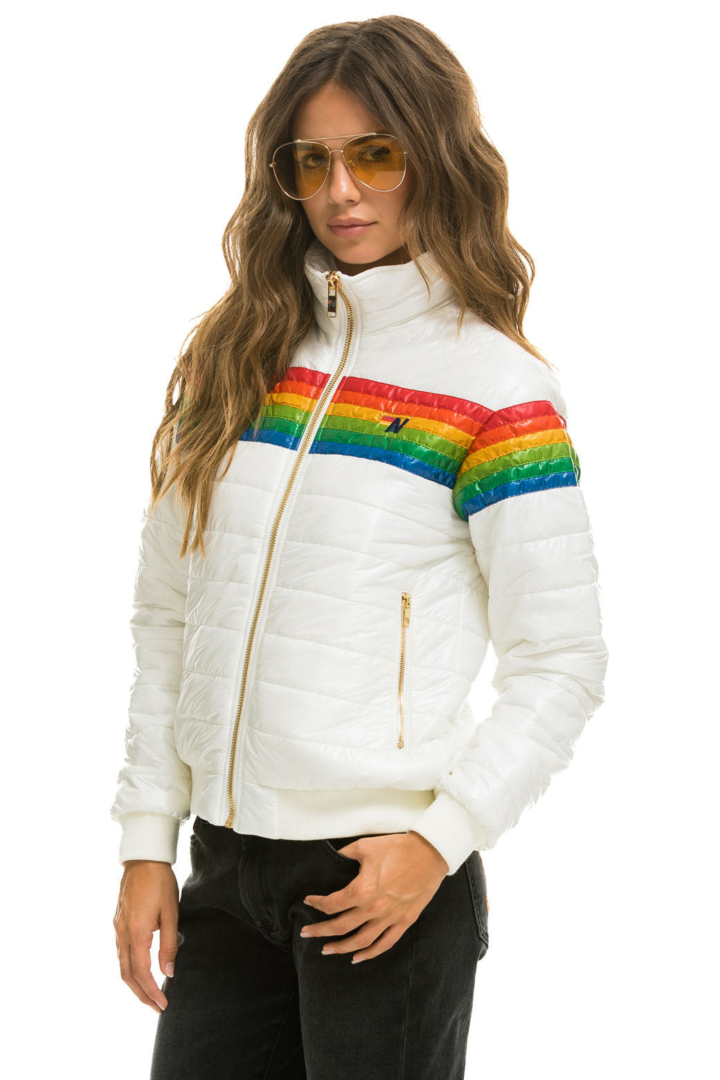 6 STRIPE JACKET -  GLOSSY WHITE